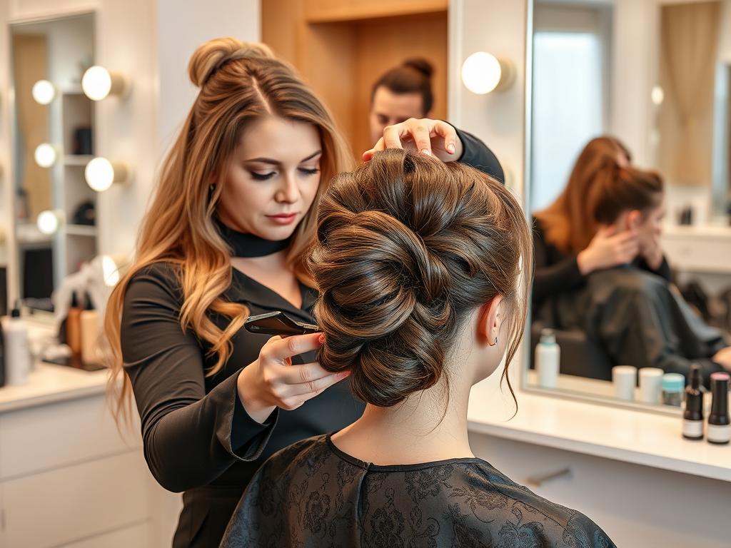 Майстер Beauty Space створює святкову зачіску клієнтці в Мукачеві