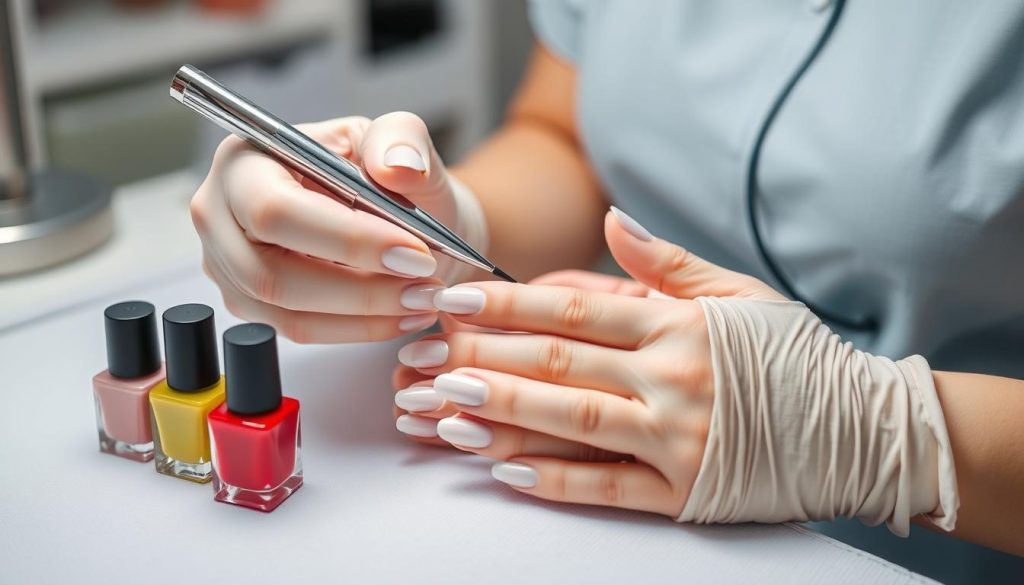 Майстер KF nails studio виконує манікюр клієнтці в Мукачеві