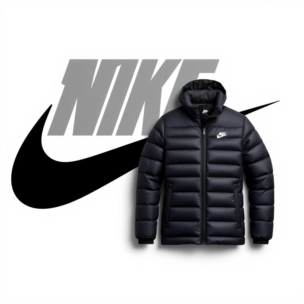 Логотип та пуховик бренду Nike Логотип та пуховик бренду Nike