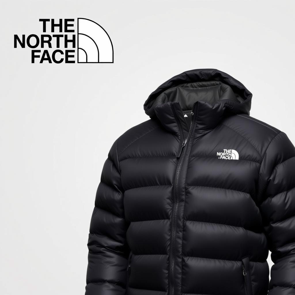 Логотип та пуховик бренду The North Face Логотип та пуховик бренду The North Face