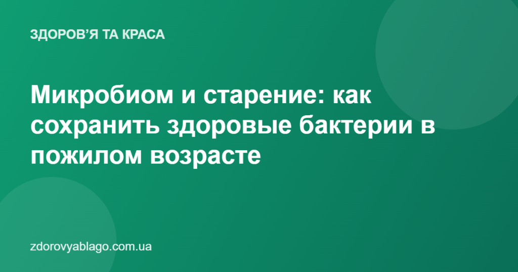 Микробиом и старение: как сохранить здоровые бактерии в пожилом возрасте