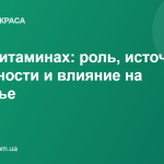 Всё о витаминах: роль, источники, потребности и влияние на здоровье
